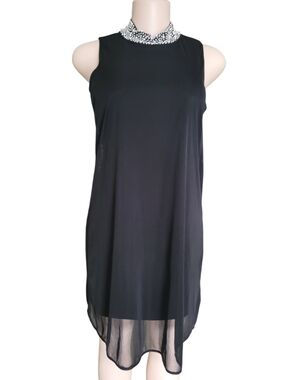 Nik & Nash Black Sleeveless Beaded Collar Dress